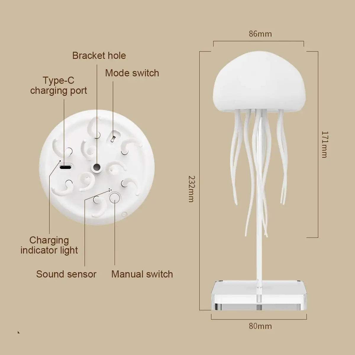 Rotating Voice Controlled Jellyfish Ambient Light